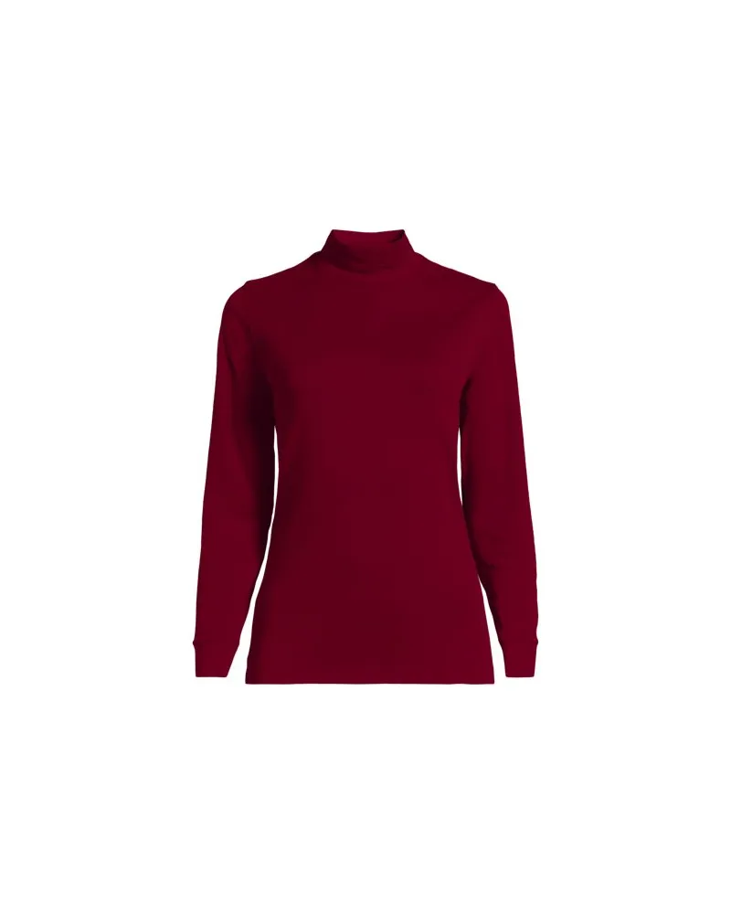 Lands' End Baumwoll-Stehkragenshirt, Damen, Größe:32-34 regular, Rot, Baumwolle, by Rot