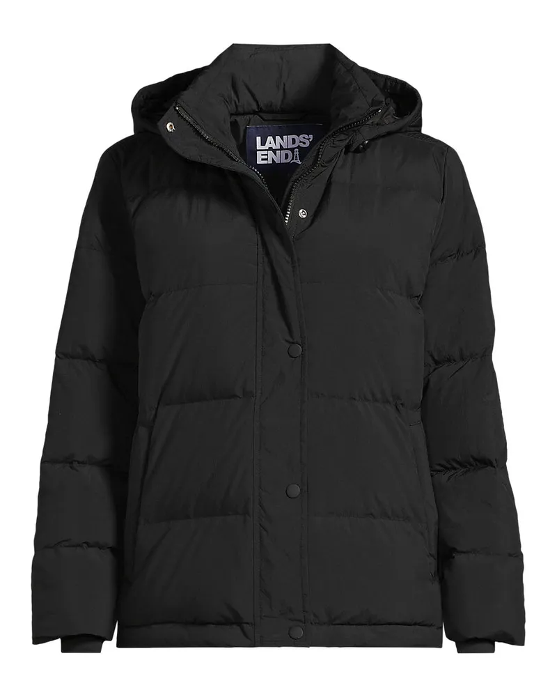 Lands' End Wasserabweisende Daunenjacke, Damen, Größe regular, Schwarz, Nylon, by Schwarz