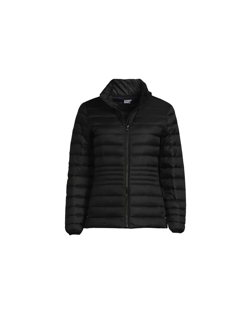 Lands' End Daunenjacke WANDERWEIGHT Verstaubar Ultraleicht, Damen, Größe:44-46 regular, Schwarz, Nylon/Entendaunen, by Schwarz