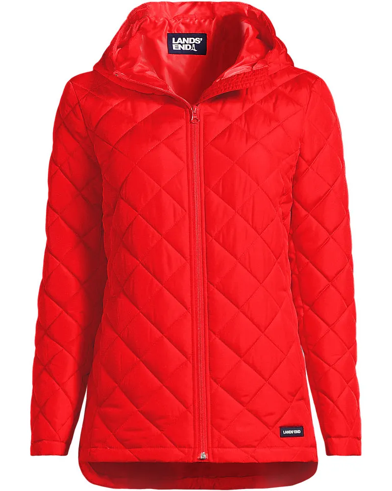 Lands' End FeatherFree Steppjacke, Damen, Größe regular, Rot, Polyester, by Rot