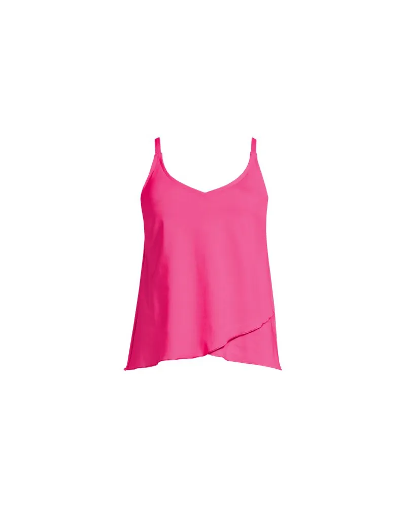 Lands' End Tankinitop mit Tulpensaum chlorresistent, Damen, Größe regular, Pink, Nylon-Mischung, by Pink