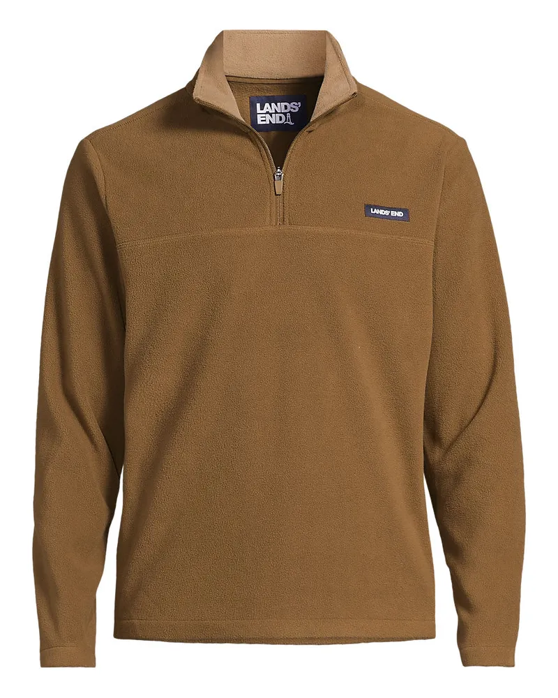 Lands' End Anyweather Fleece-Pullover mit Reißverschluss, Herren, Größe tall, Braun, Polyester, by Braun