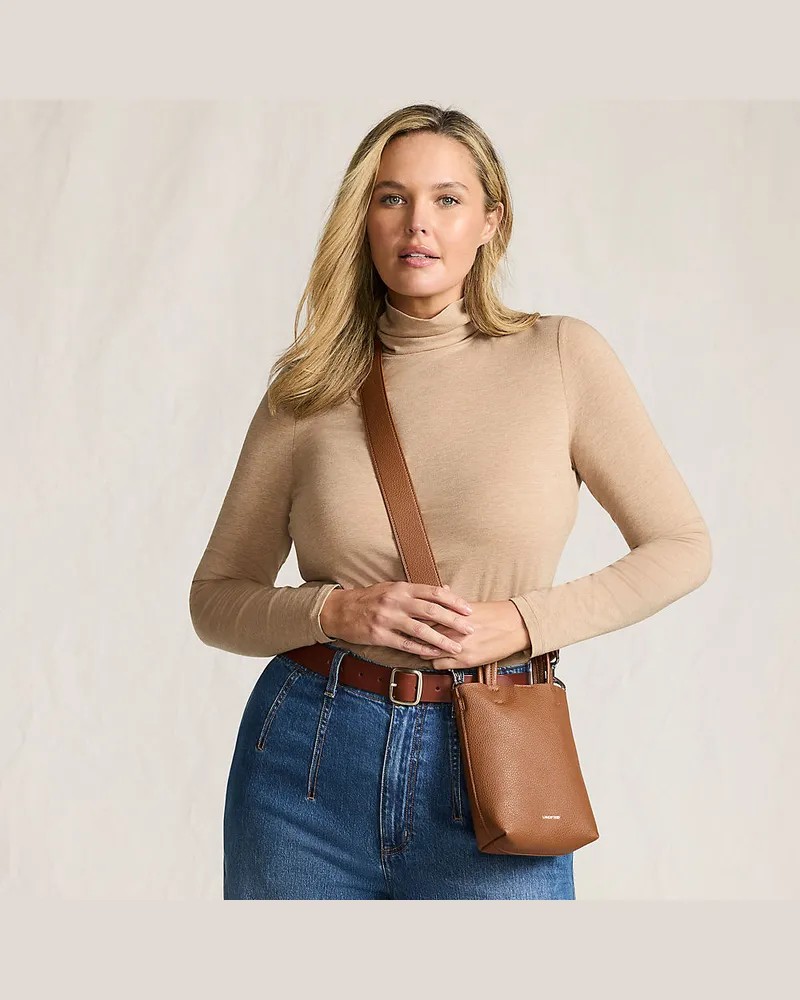 Lands' End Rollkragenshirt aus Baumwoll/Modalmix, Damen, Größe plus, Braun, Baumwolle/Elasthan/Baumwolle Modal, by Braun