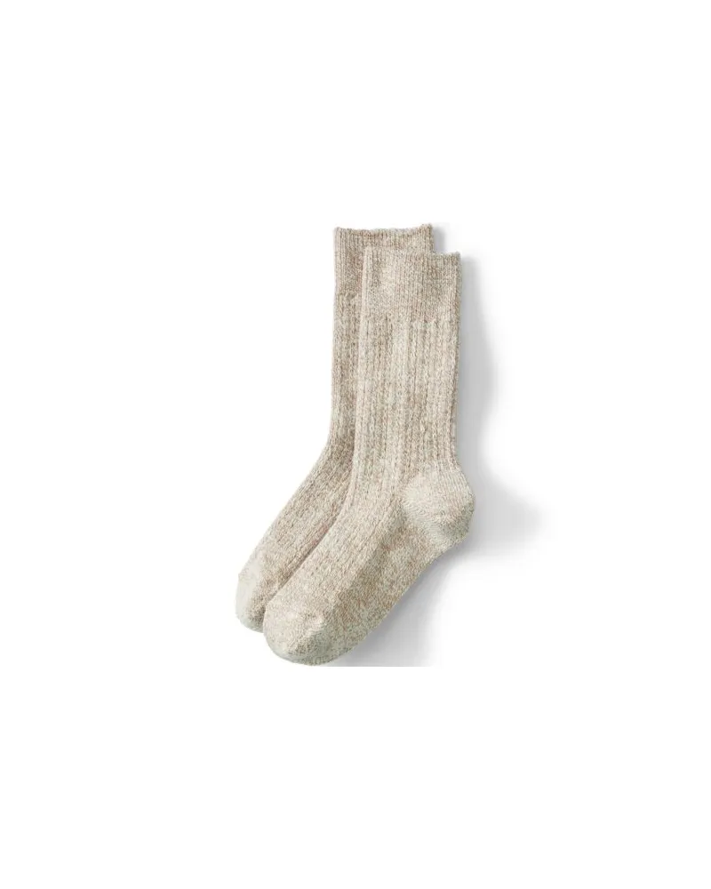 Lands' End Crew-Socken, Damen, Größe regular, Braun, Elasthan/Baumwoll-Mischung/Polyester-Mischung, by Braun