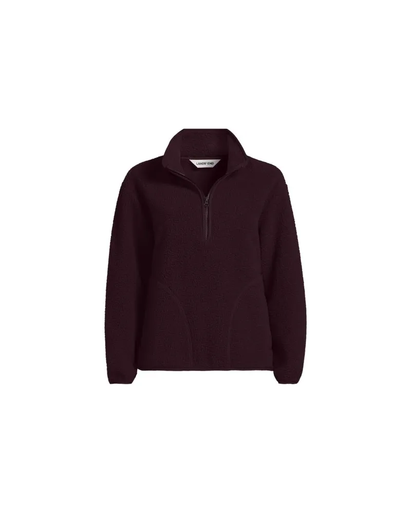 Lands' End Teddy-Pullover mit Reißverschluss, Damen, Größe plus, Rot, Polyester, by Rot