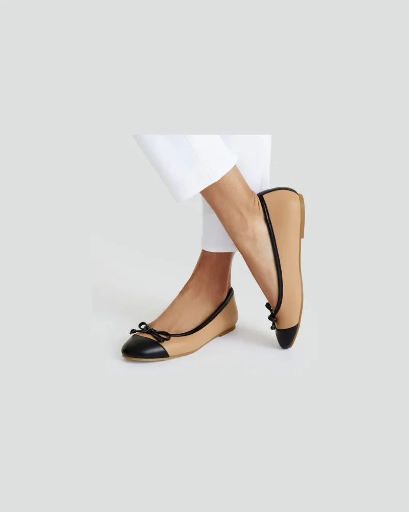 Lands' End Ballerinas im Couture-Stil, Damen, Größe regular, Beige, Synthetic-blend, by Beige