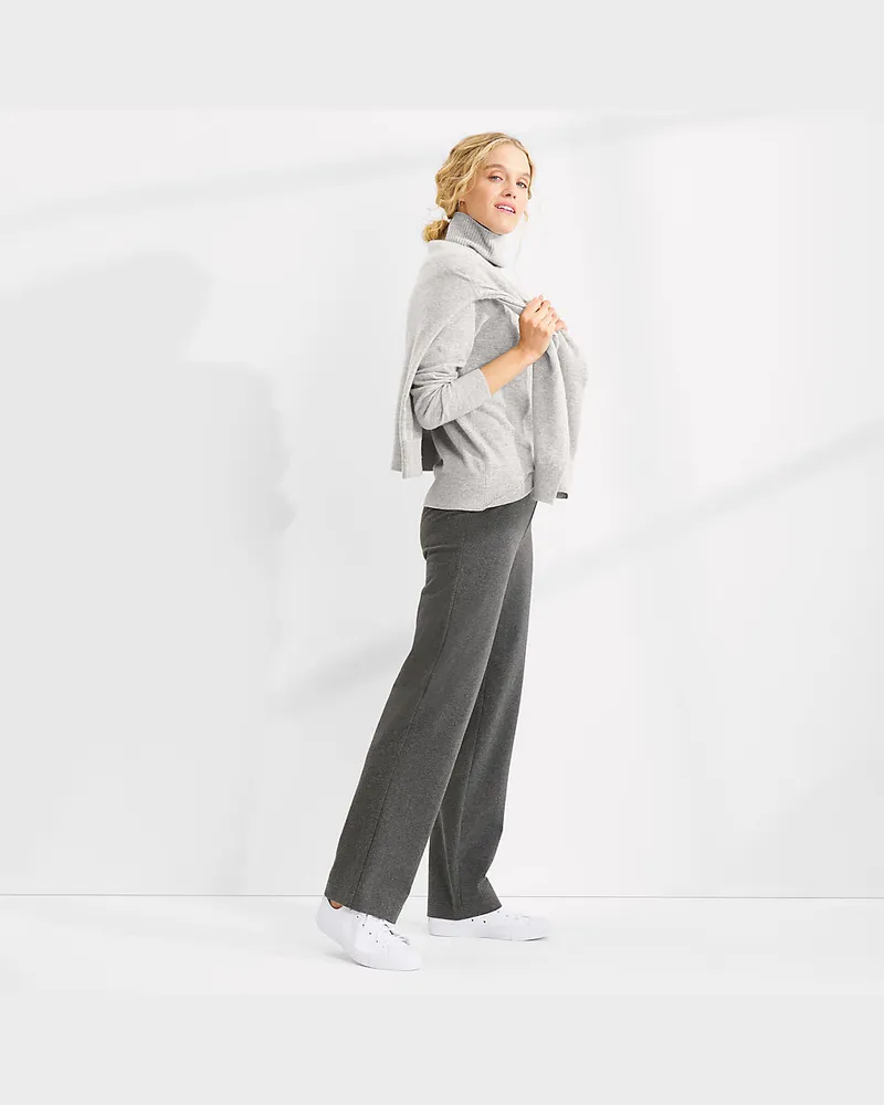 Lands' End Starfish Pant Stretch-Freizeithose, Damen, Größe regular, Grau, Baumwoll-Mischung, by Grau