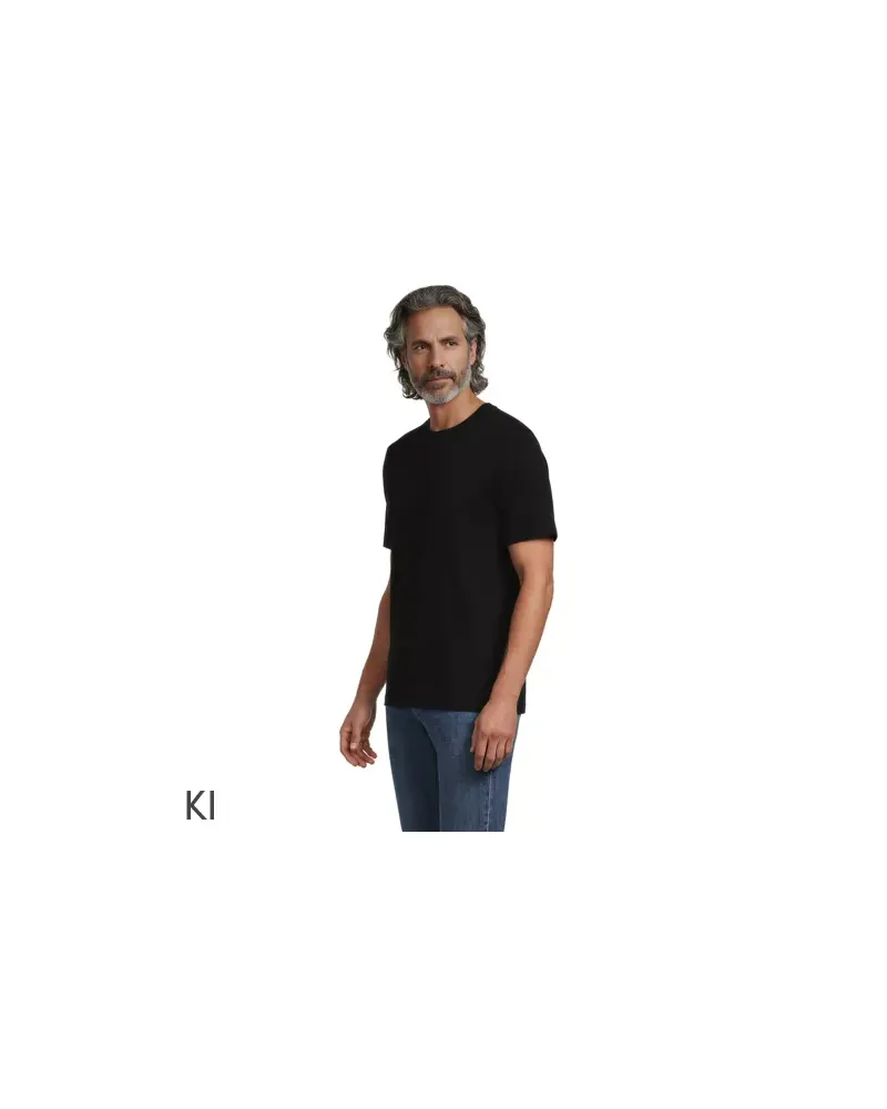 Lands' End Super-T Kurzarm-Shirt, Classic Fit, Herren, Größe regular, Schwarz, Baumwolle, by Schwarz