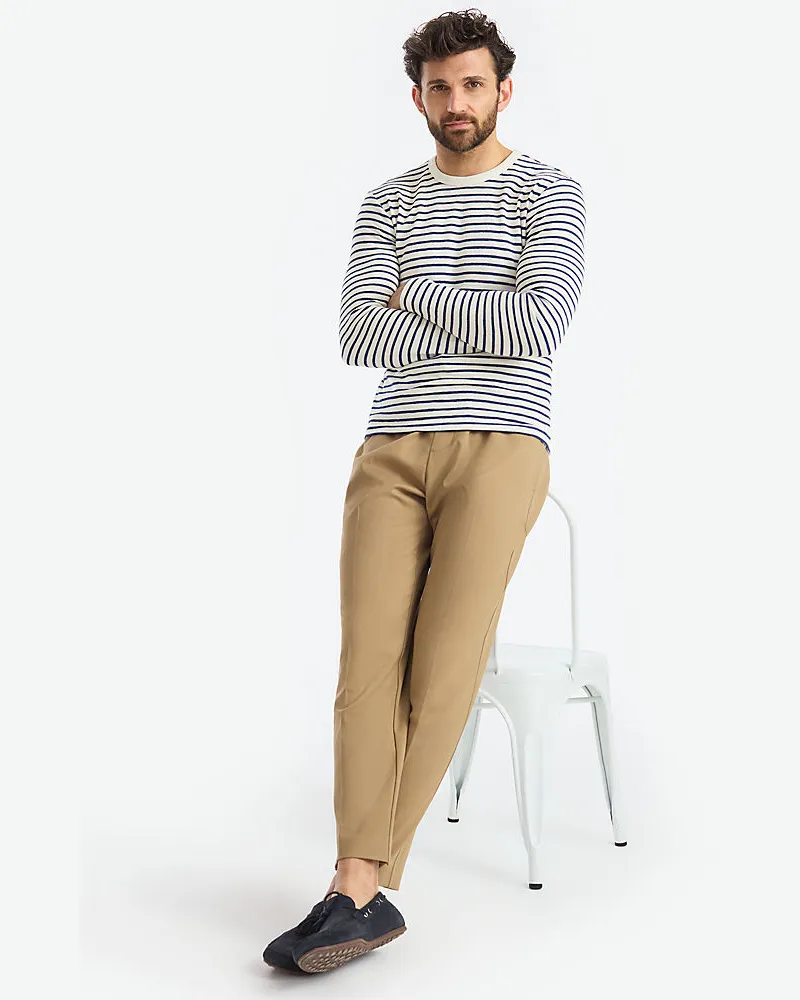 Lands' End Pendler-Hose mit Schlupfbund und Bundfalten, Herren, Größe regular, Braun, Viskose/Polyester-Mischung, by Braun