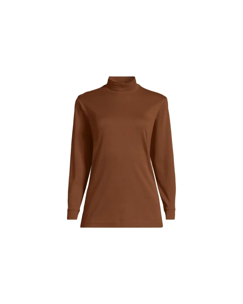 Lands' End Baumwoll-Stehkragenshirt, Damen, Größe regular, Orange, Baumwolle, by Orange