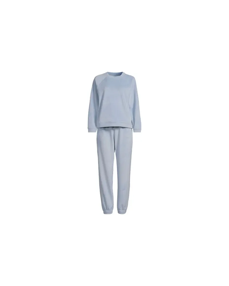 Lands' End Pyjama-Set aus Samt, Damen, Größe plus, Blau, Polyester/Polyester-Mischung, by Blau