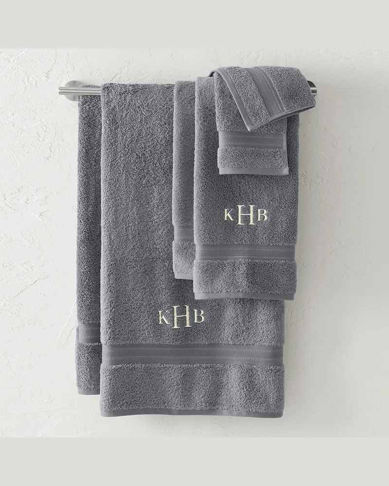 Lands' End Supima Handtuch-Set, Damen, Größe:null regular, Grau, Baumwolle, by Grau