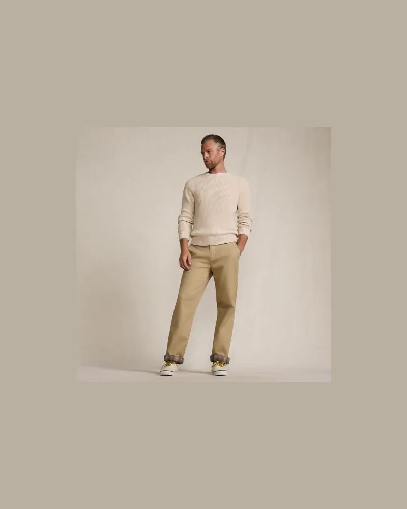 Lands' End Gefütterte Chino, Herren, Größe regular, Beige, Elasthan/Baumwoll-Mischung, by Beige