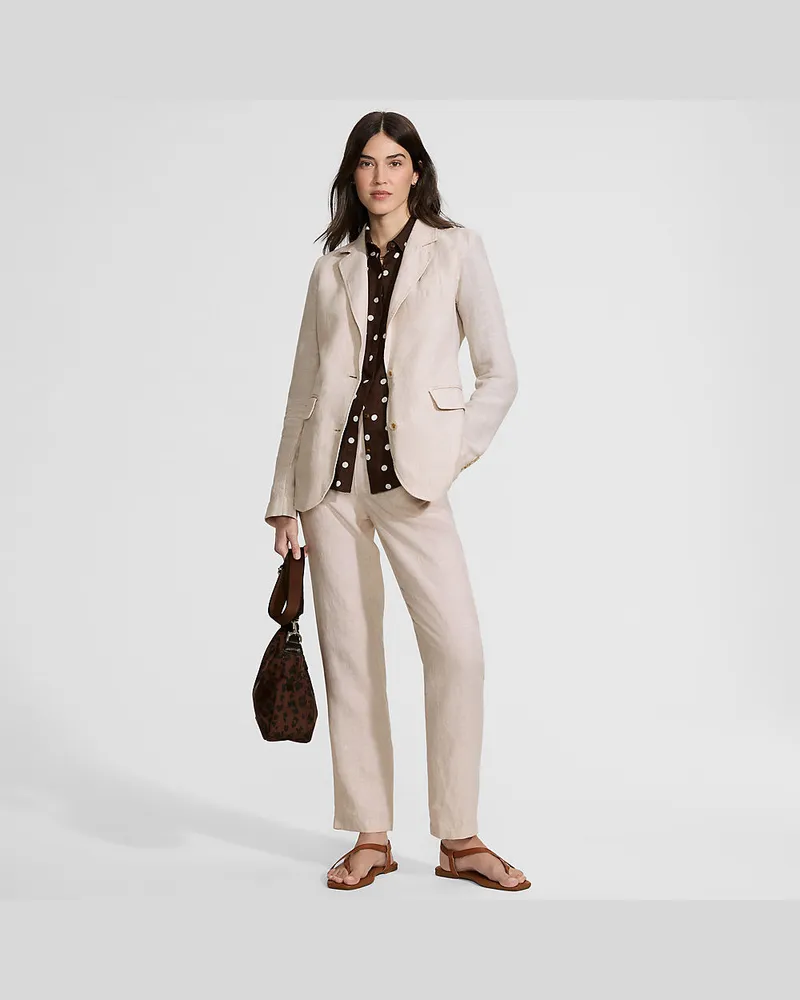 Lands' End Premium Reinleinen-Blazer, Damen, Größe regular, Weiß, Leinen, by Weiß