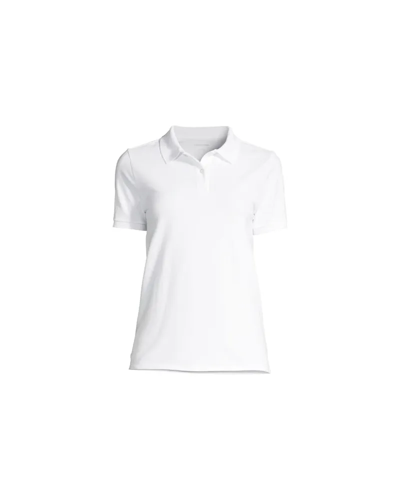 Lands' End Piqué-Poloshirt, Damen, Größe regular, Weiß, Baumwoll-Mischung, by Weiß