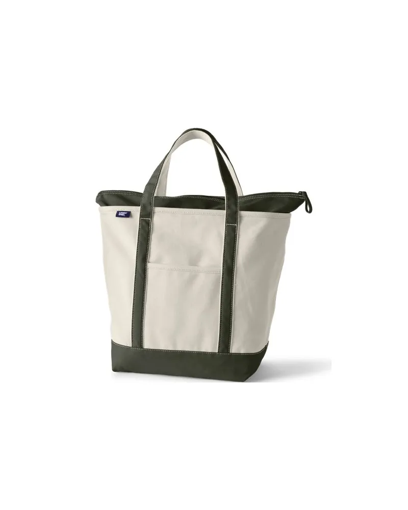 Lands' End Große Canvastasche mit Reißverschluss, Damen, Größe:null regular, Weiß, Baumwolle, by Weiß