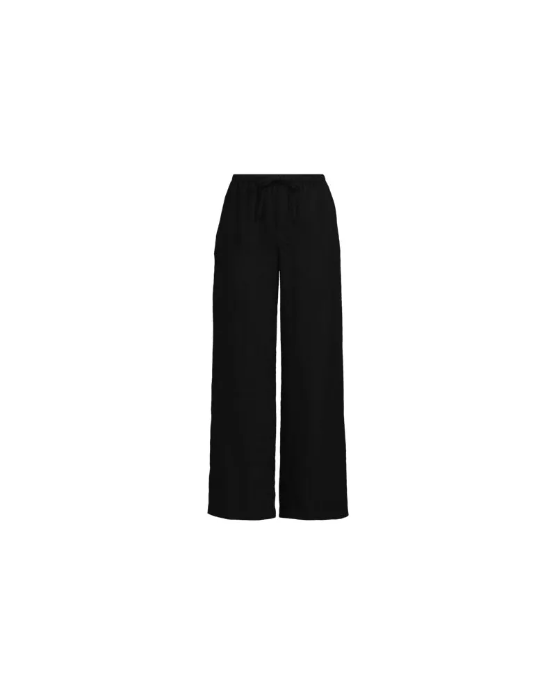 Lands' End Premium Reinleinen-Schlupfhose in 7/8-Länge, Damen, Größe plus, Schwarz, Leinen, by Schwarz