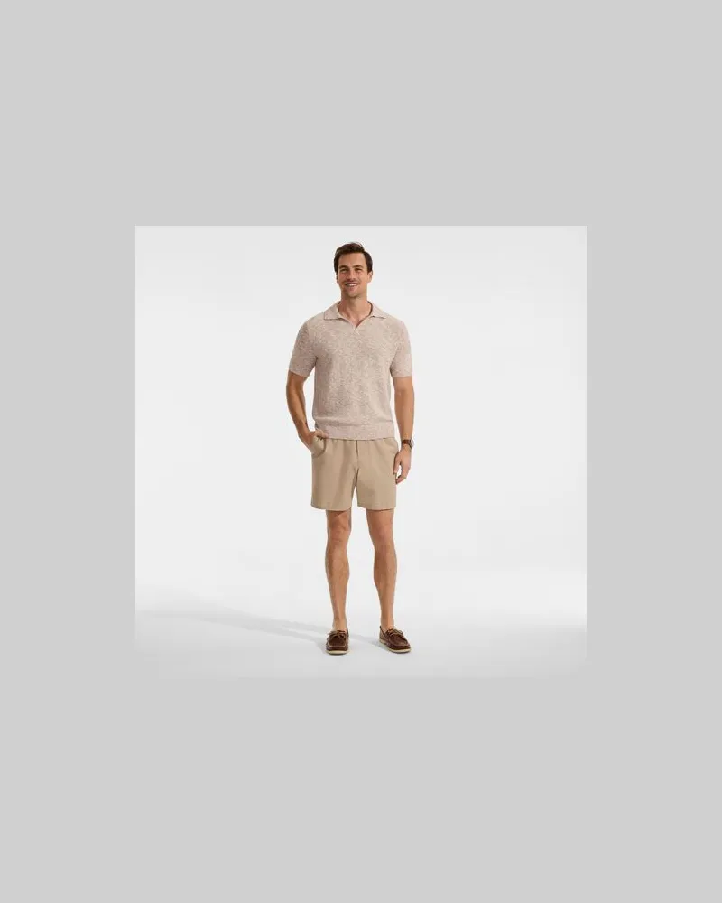 Lands' End Leinenmix-Polopullover mit kurzen Ärmeln, Herren, Größe:60 regular, Weiß, by Weiß