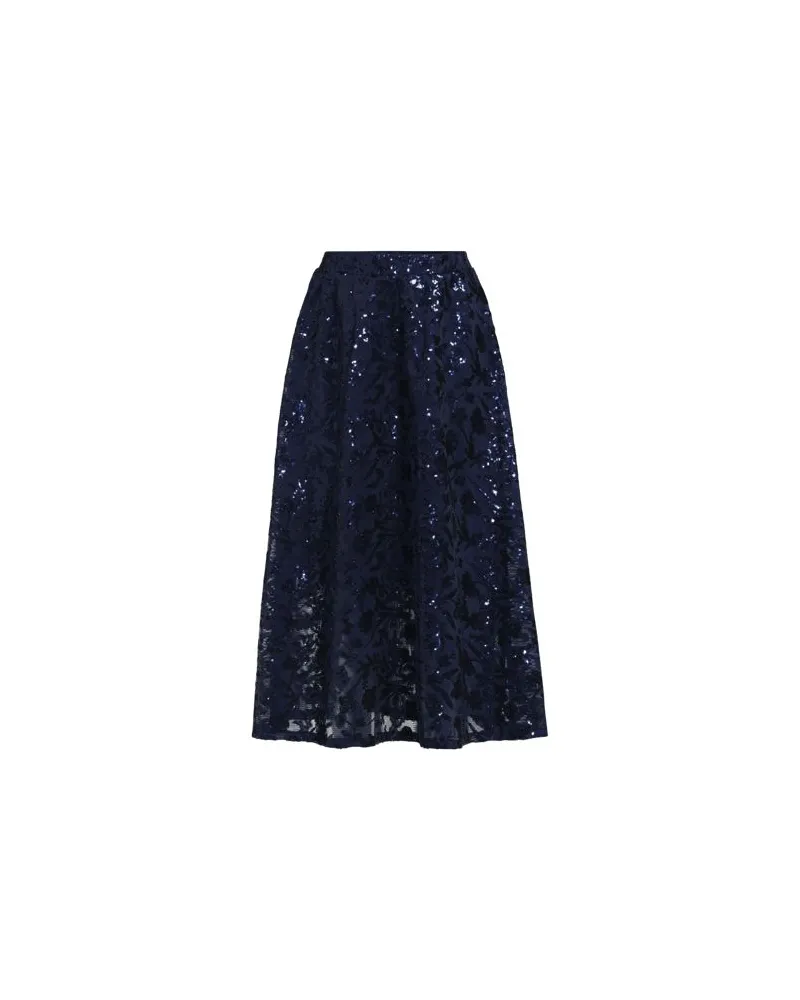Lands' End Midi-Spitzenrock, Damen, Größe:32-34 regular, Blau, Polyester, by Blau