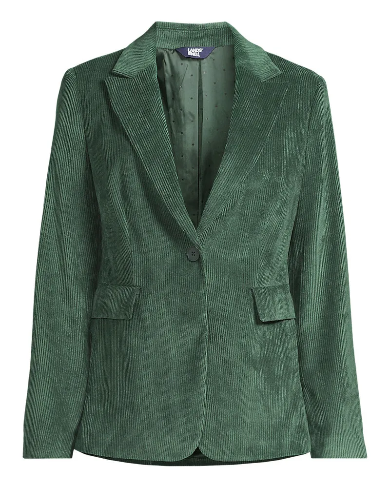 Lands' End Stretchcord-Blazer, Damen, Größe regular, Grün, Polyester/Nylon/Polyester-Mischung, by Grün