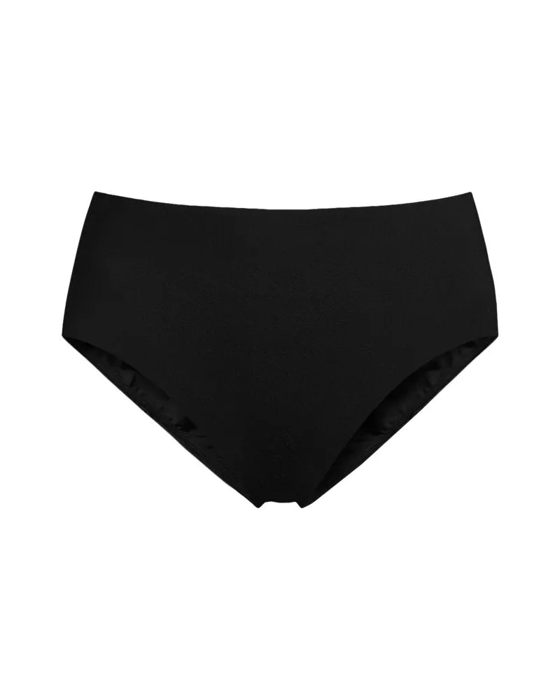 Lands' End Bikinihose, Mid Waist, Damen, Größe plus, Schwarz, Elasthan/Nylon-Mischung, by Schwarz