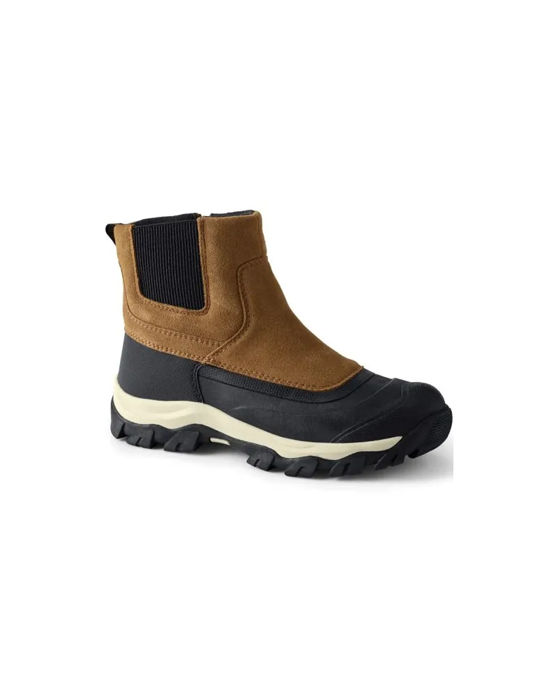 Lands' End Schneestiefel SQUALL mit Reißverschluss, Herren, Größe regular, Beige, Nylon/Leder/Gummi, by Beige
