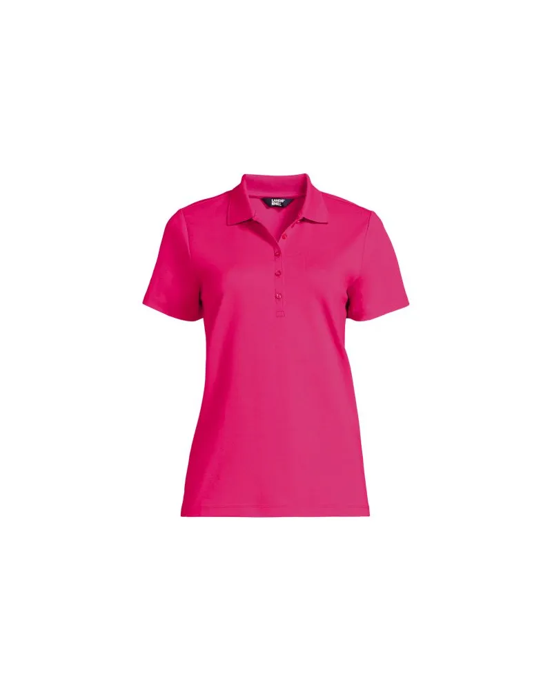 Lands' End Supima® Polo-Shirt, Damen, Größe plus, Pink, Baumwolle, by Pink
