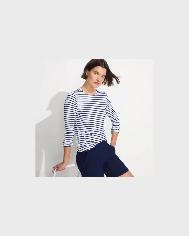 Lands' End Badeshirt Print, Damen, Größe regular, Weiß, Nylon-Mischung, by Weiß