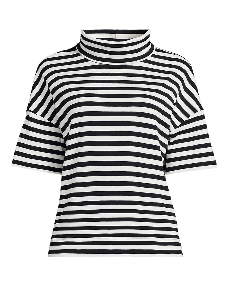 Lands' End Supima Rollkragenshirt, Damen, Größe plus, Schwarz, Baumwolle, by Schwarz