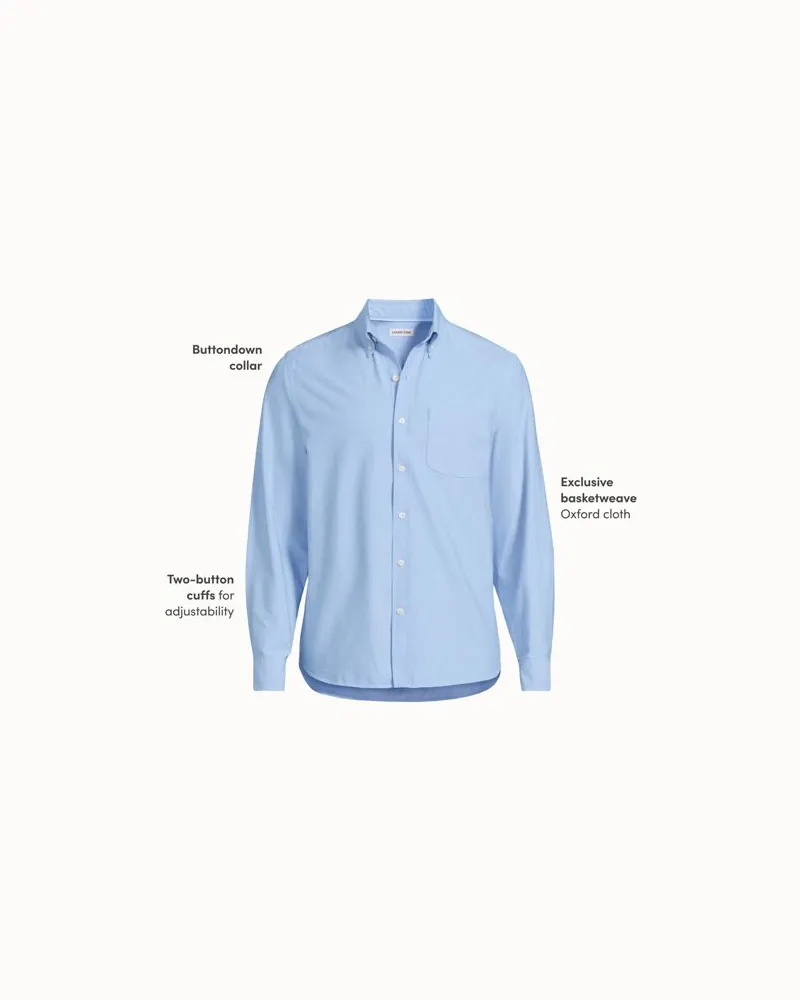 Lands' End Oxfordhemd Sail Rigger, Herren, Größe:60 regular, Blau, Baumwolle, by Blau