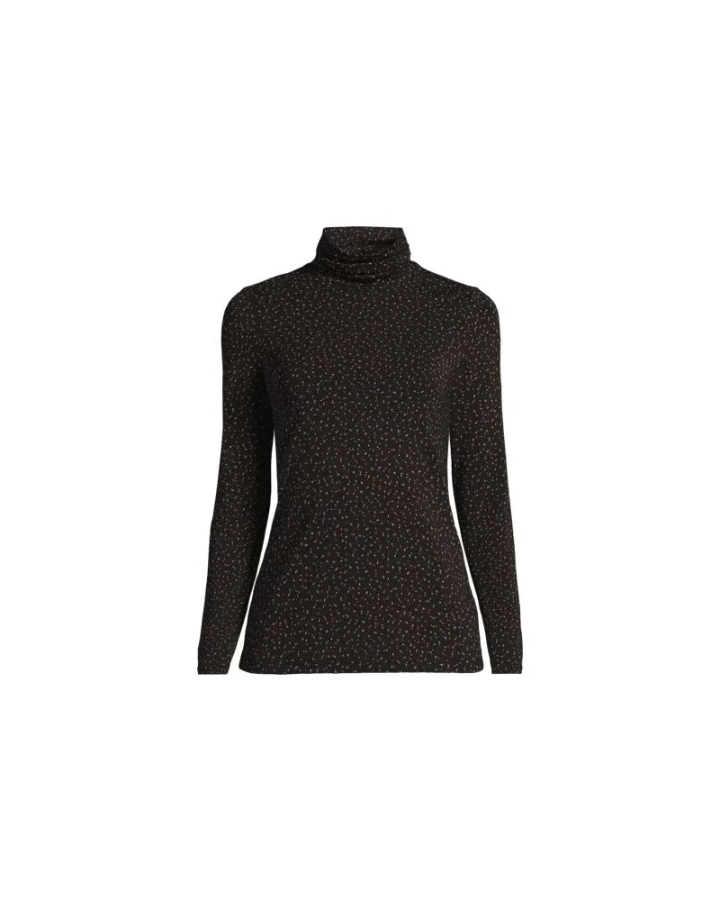 Lands' End Rollkragenshirt aus Baumwoll/Modalmix, Damen, Größe regular, Schwarz, Baumwolle/Elasthan/Baumwolle Modal, by Schwarz