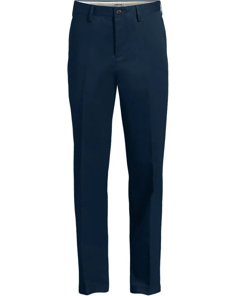 Lands' End Bügelleichte Chinohose ohne Bundfalten, Classic Fit, Herren, Größe regular, Blau, by Blau