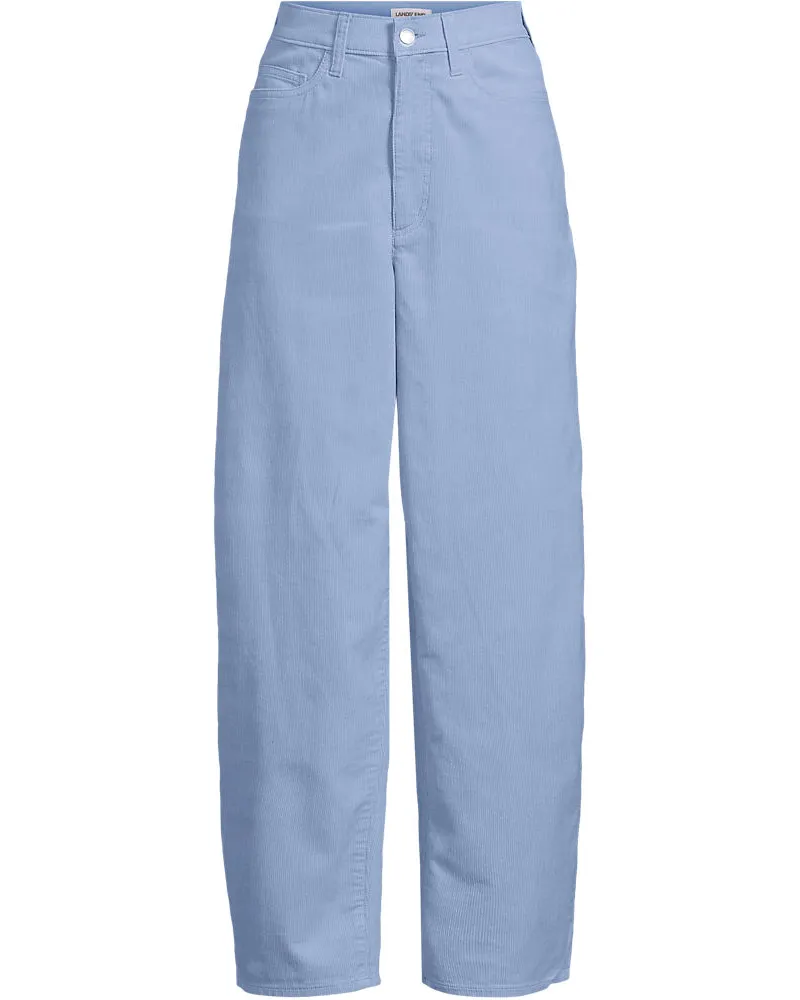 Lands' End Barrel-Feincordhose, Damen, Größe petite, Blau, Baumwolle, by Blau