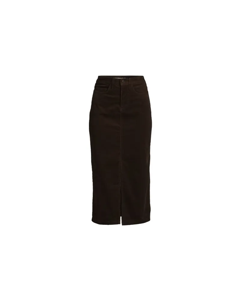 Lands' End Feincord-Midirock, Damen, Größe regular, Braun, Baumwoll-Mischung, by Braun