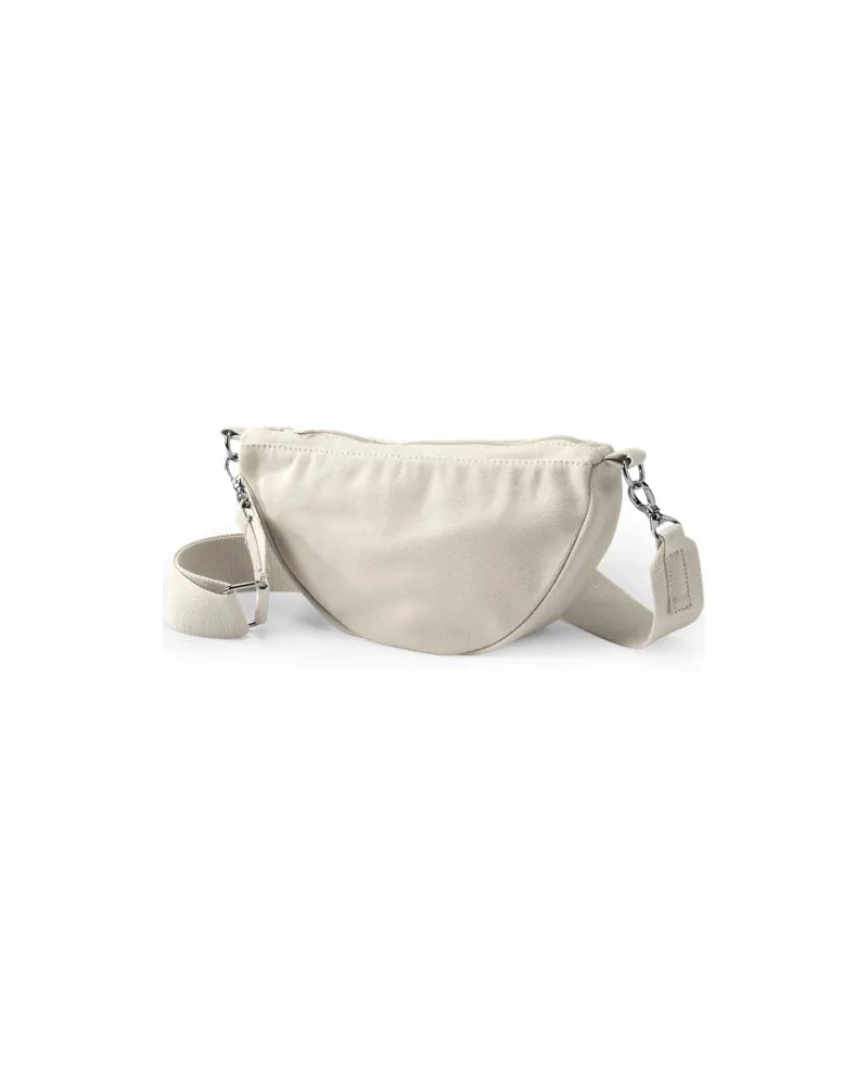 Lands' End Halbmondförmige Umhängetasche aus Canvas, Damen, Größe:null regular, Weiß, Baumwolle, by Weiß