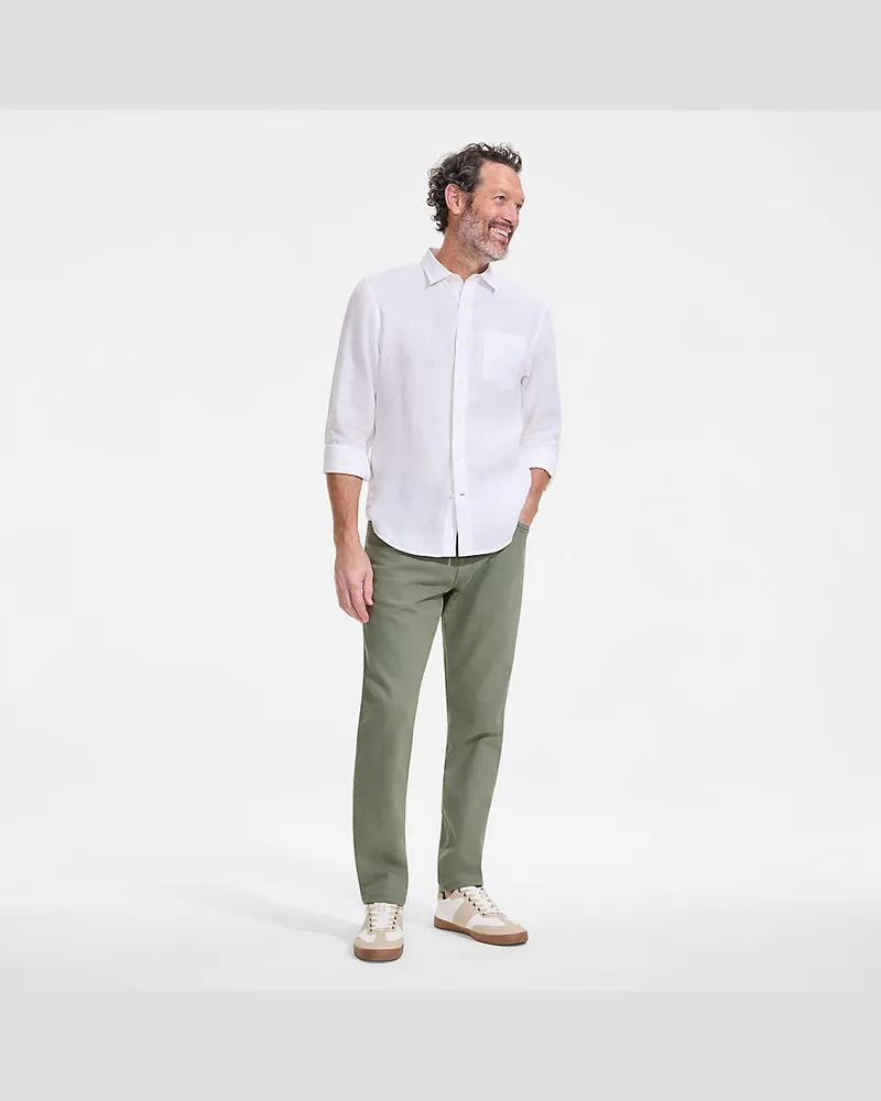 Lands' End Soft Comfort Straight Fit Jeans im Leinenmix, Herren, GrÃ¶ÃŸe regular, GrÃ¼n, Baumwolle/Leinen/Baumwoll-Mischung, by Grã¼n