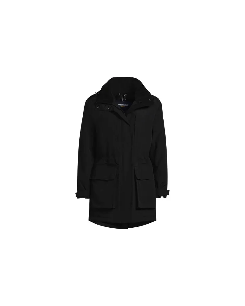 Lands' End Wasserdichter Parka SQUALL, Damen, Größe plus, Schwarz, Nylon, by Schwarz