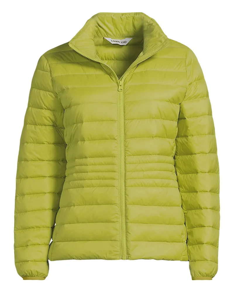Lands' End Ultraleichte verstaubare Daunenjacke Wanderweight, Damen, Größe plus, Grün, Nylon, by Grün