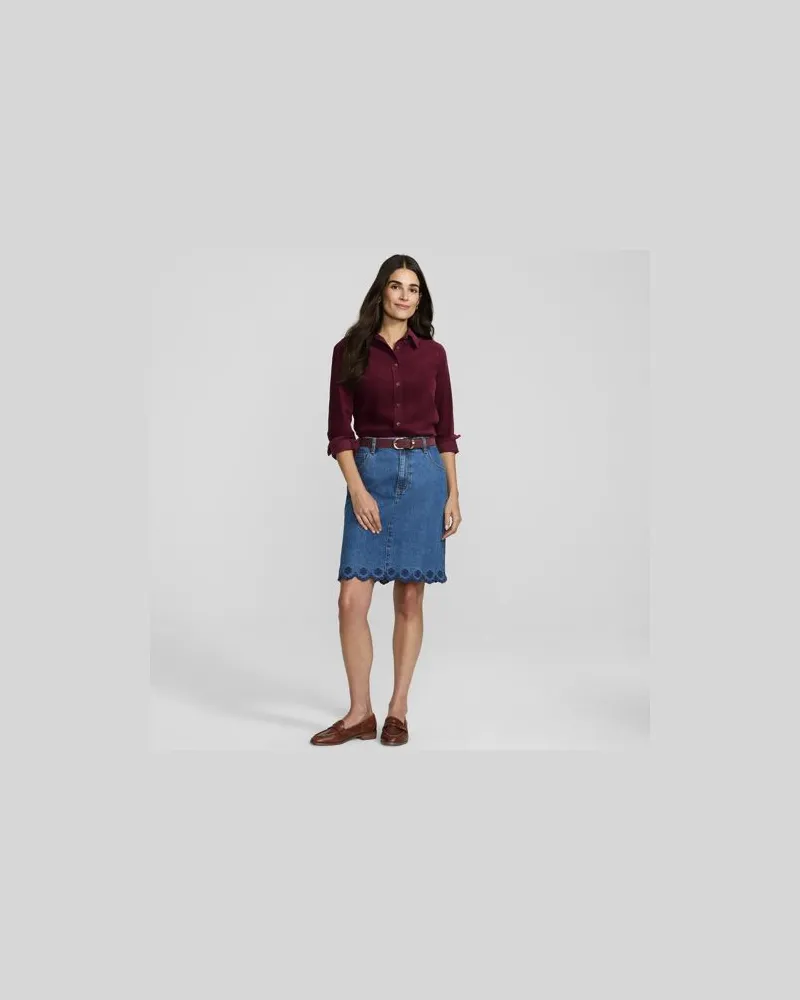 Lands' End Feincord-Hemdbluse, Damen, Größe regular, Rot, Baumwolle, by Rot
