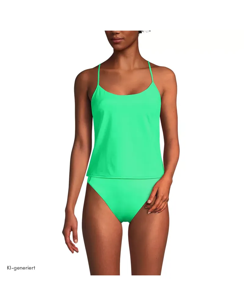 Lands' End Komfort-Tankinitop mit gekreuzten Trägern, Damen, Größe regular, Grün, by Grün