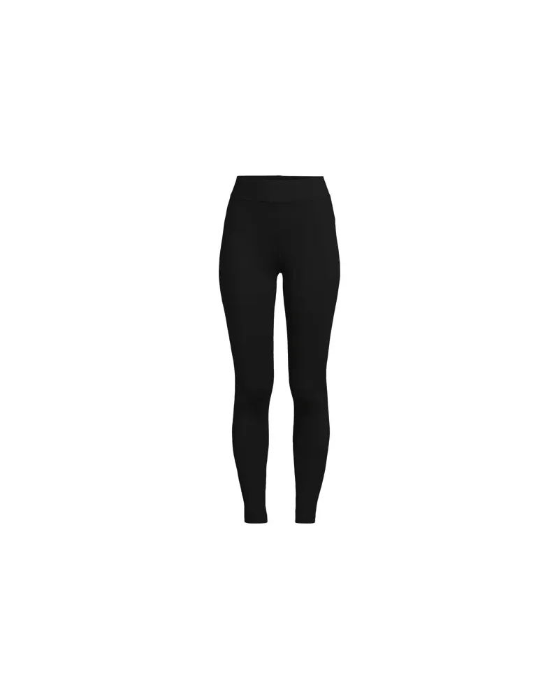 Lands' End Lange Stretch-THERMASKIN-Unterhose, Damen, Größe:32-34 petite, Schwarz, Elasthan/Polyester-Mischung, by Schwarz