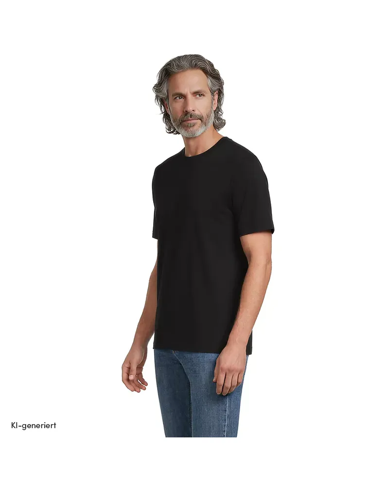 Lands' End Super-T Kurzarm-Shirt, Classic Fit, Herren, Größe tall, Schwarz, Baumwolle, by Schwarz