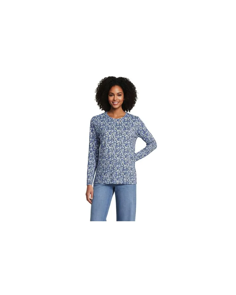 Lands' End Supima-Shirt, Langarm, Damen, Größe:32-34 petite, Blau, Baumwolle, by Blau