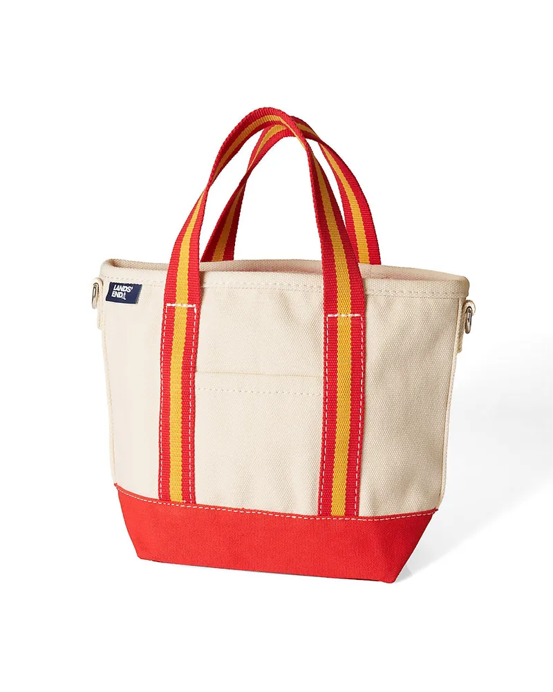 Lands' End Kleine Canvastasche mit Zipper, Damen, Größe:null regular, Weiß, Baumwolle, by Weiß