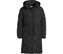 Steppmantel mit geraffter Taille, Damen, Größe regular, Schwarz, by