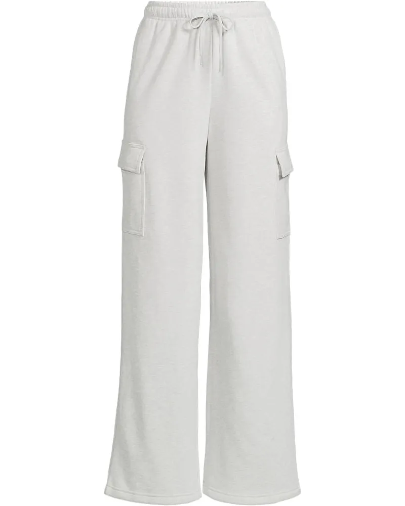 Lands' End Sweat-Cargohose mit weitem Bein SERIOUS SWEATS, Damen, Größe regular, Grau, Baumwoll-Mischung/Polyester-Mischung, by Grau