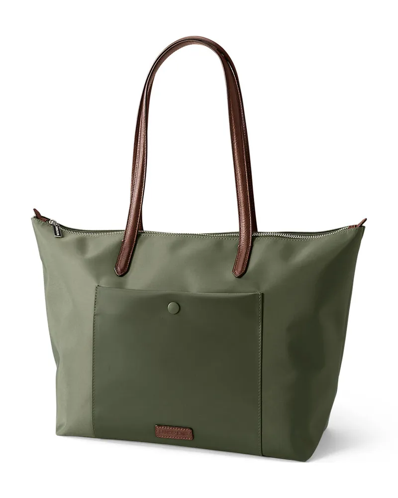 Lands' End Wasserabweisende, verstaubare Shoppertasche, Damen, Größe:null regular, Grün, Nylon/Leder, by Grün