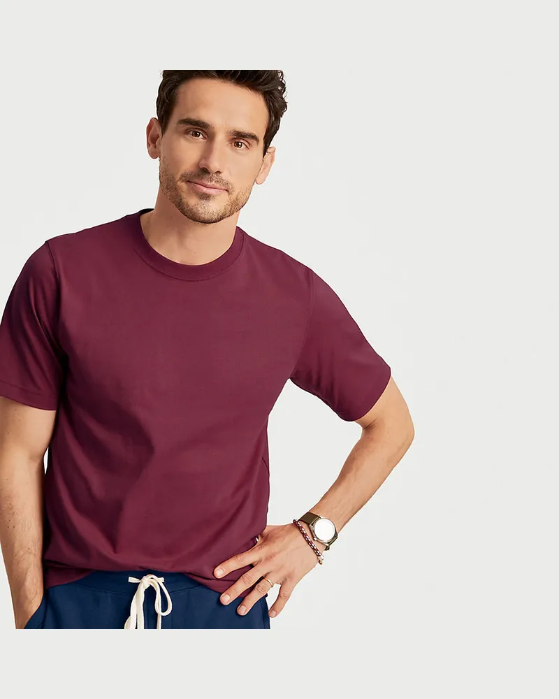 Lands' End Super-T Kurzarm-Shirt, Classic Fit, Herren, Größe regular, Rot, Baumwolle, by Rot