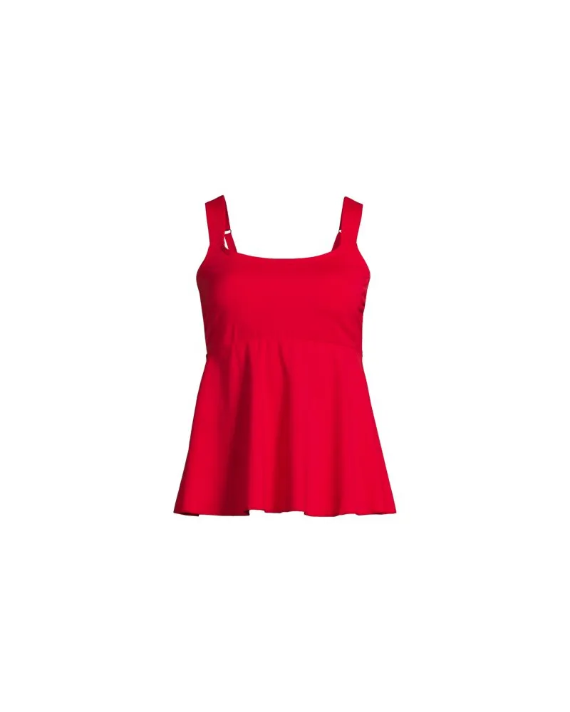 Lands' End Ausgestelltes Tankinitop mit U-Ausschnitt, Damen, Größe regular, Rot, Elasthan/Polyester-Mischung/Nylon-Mischung, by Rot