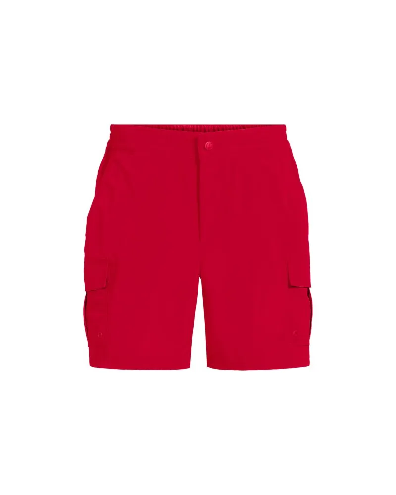 Lands' End Schnelltrocknende LSF 50 Cargo-Badeshorts, 18 cm, Herren, Größe:60 regular, Rot, Elasthan/Polyester-Mischung, by Rot